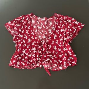 Shein Floral Red Top 🌹